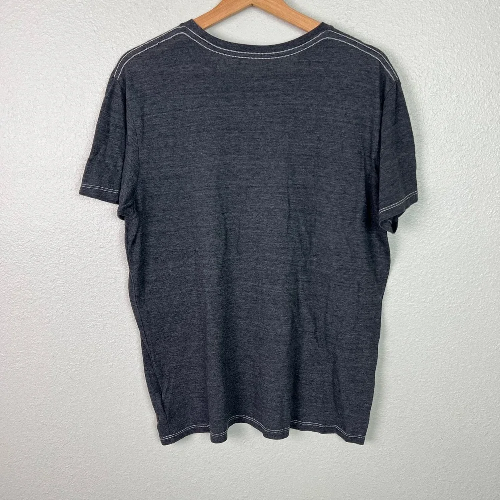 True Religion Mens All State 56 Sports Graphic T-Shirt Grey Crew Neck Large USA